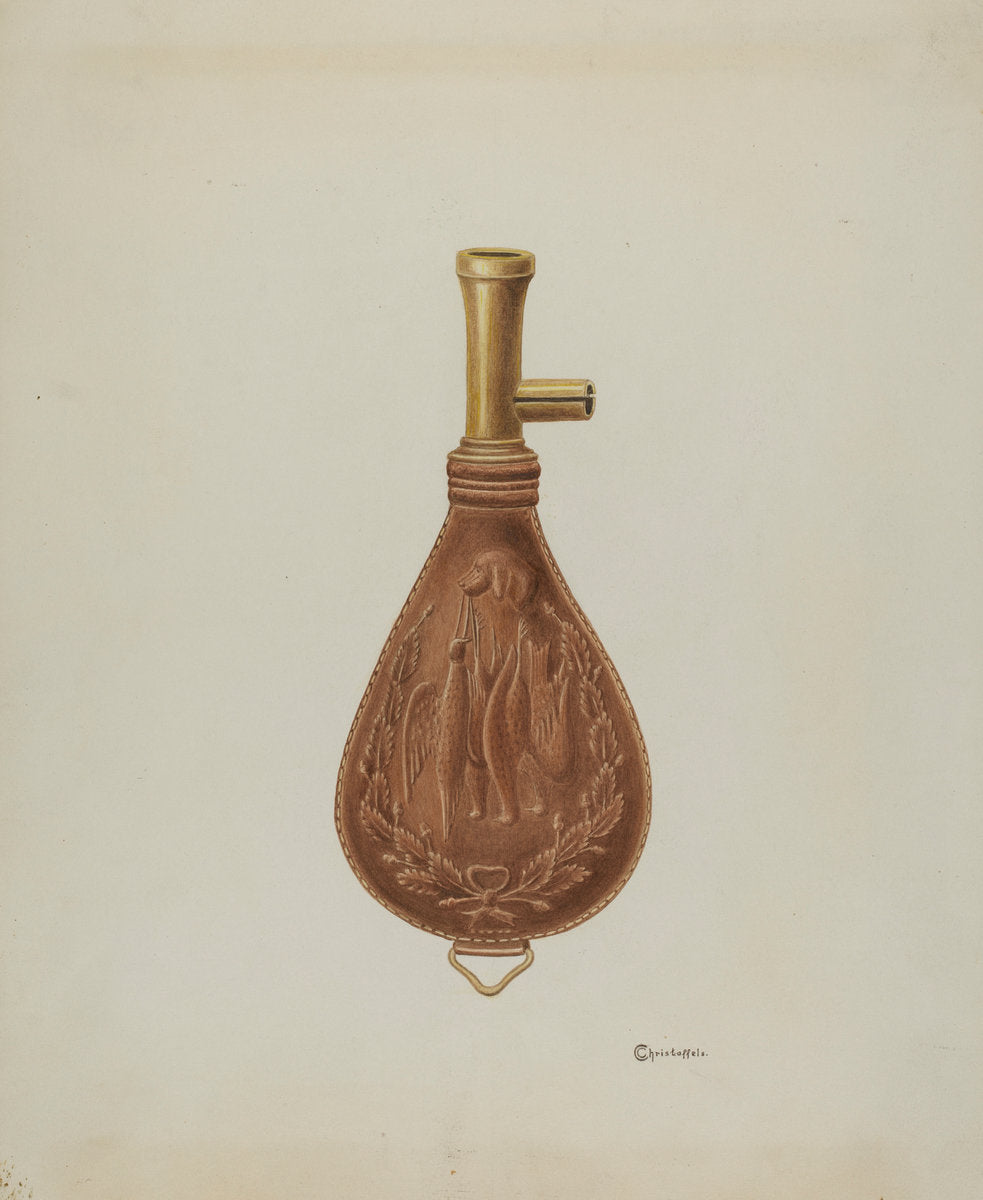 Powder Flask by Cornelius Christoffels (American, active c. 1935), 16X12"(A3)Poster Print