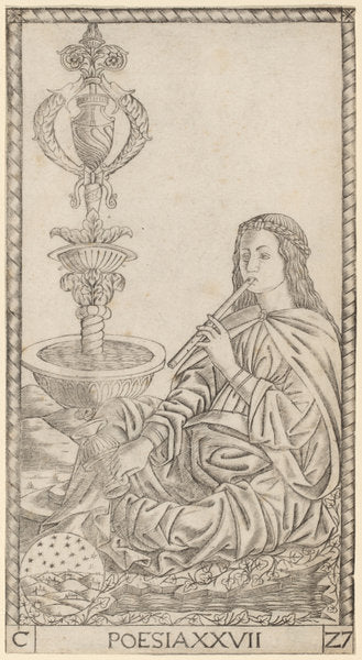Poesia (Poetry) by Master of the S-Series Tarocchi (Italian, active c. 1470), 16X12"(A3)Poster Print