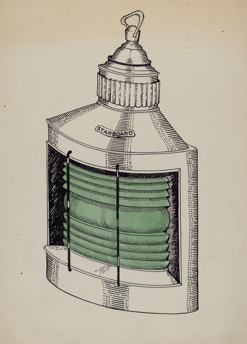 Ship Lantern by Florence Huston (American, active c. 1935), 16X12"(A3)Poster Print