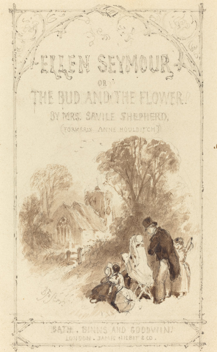 Title Page for "Ellen Seymour" by Myles Birket Foster (British, 1825 - 1899), 16X12"(A3)Poster Print