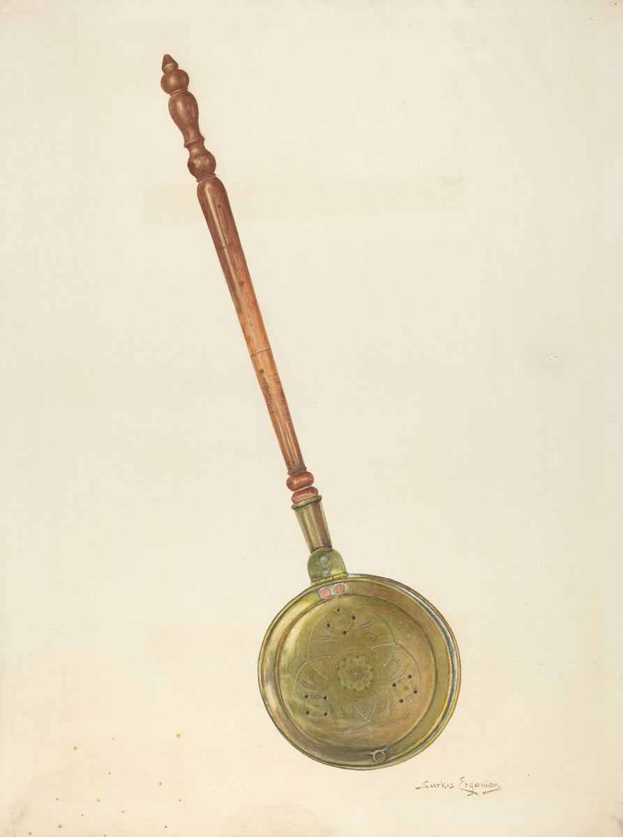 Bed Warming Pan by Sarkis Erganian (American, active c. 1935), 16X12"(A3)Poster Print