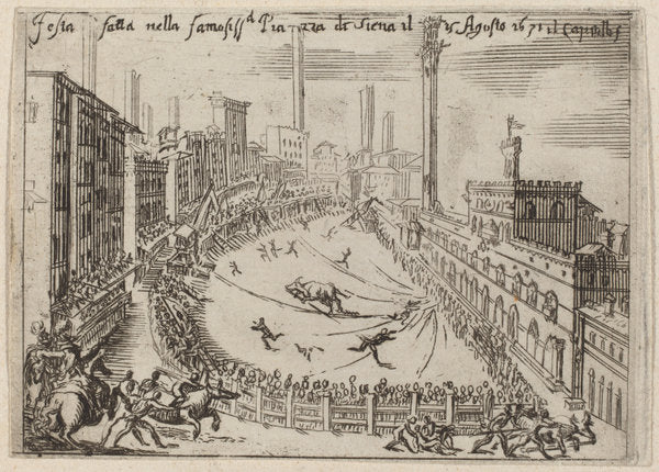 The Piazza, Siena by Bernardino Capitelli (Italian, 1589 - 1639), 16X12"(A3)Poster Print