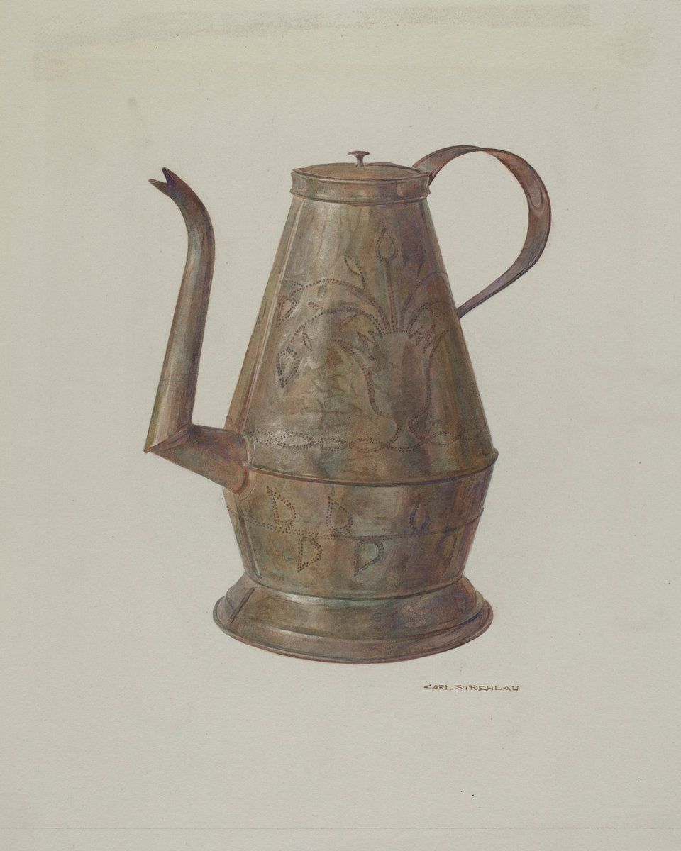 Pa. German Coffee Pot by Carl Strehlau (American, active c. 1935), 16X12"(A3)Poster Print