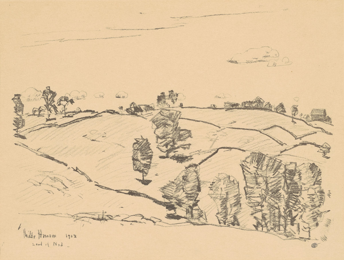Stone Fences, Land of Nod by Childe Hassam (American, 1859 - 1935), 16X12"(A3)Poster Print