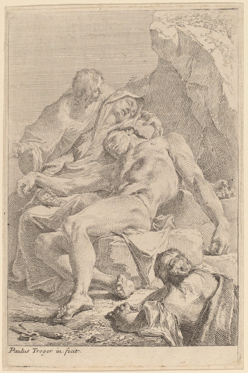 Pietà by Paul Troger (Austrian, 1698 - 1762), 16X12"(A3)Poster Print