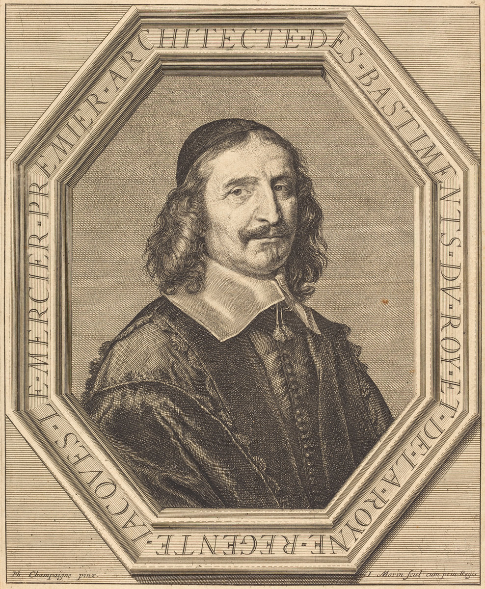 Jacques le Mercier by Jean Morin after Philippe de Champaigne (French, c. 1600 - 1650), 16X12"(A3)Poster Print