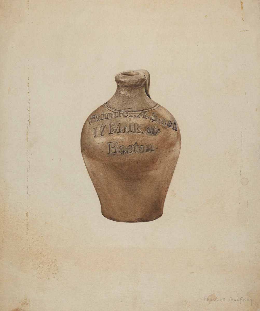 Pottery Jug by Frances Godfrey (American, active c. 1935), 16X12"(A3)Poster Print