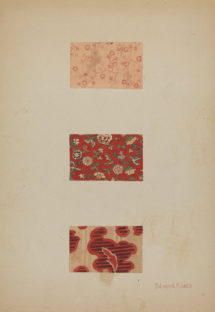 Textile Samples by Edmond Lorts (American, active c. 1935), 16X12"(A3)Poster Print