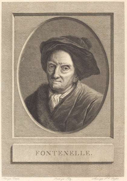 Fontenelle by Pierre Gabriel Langlois after Guillaume Voiriot after Jean-Jacques Forty (French, 1754 - c. 1810), 16X12"(A3)Poster Print