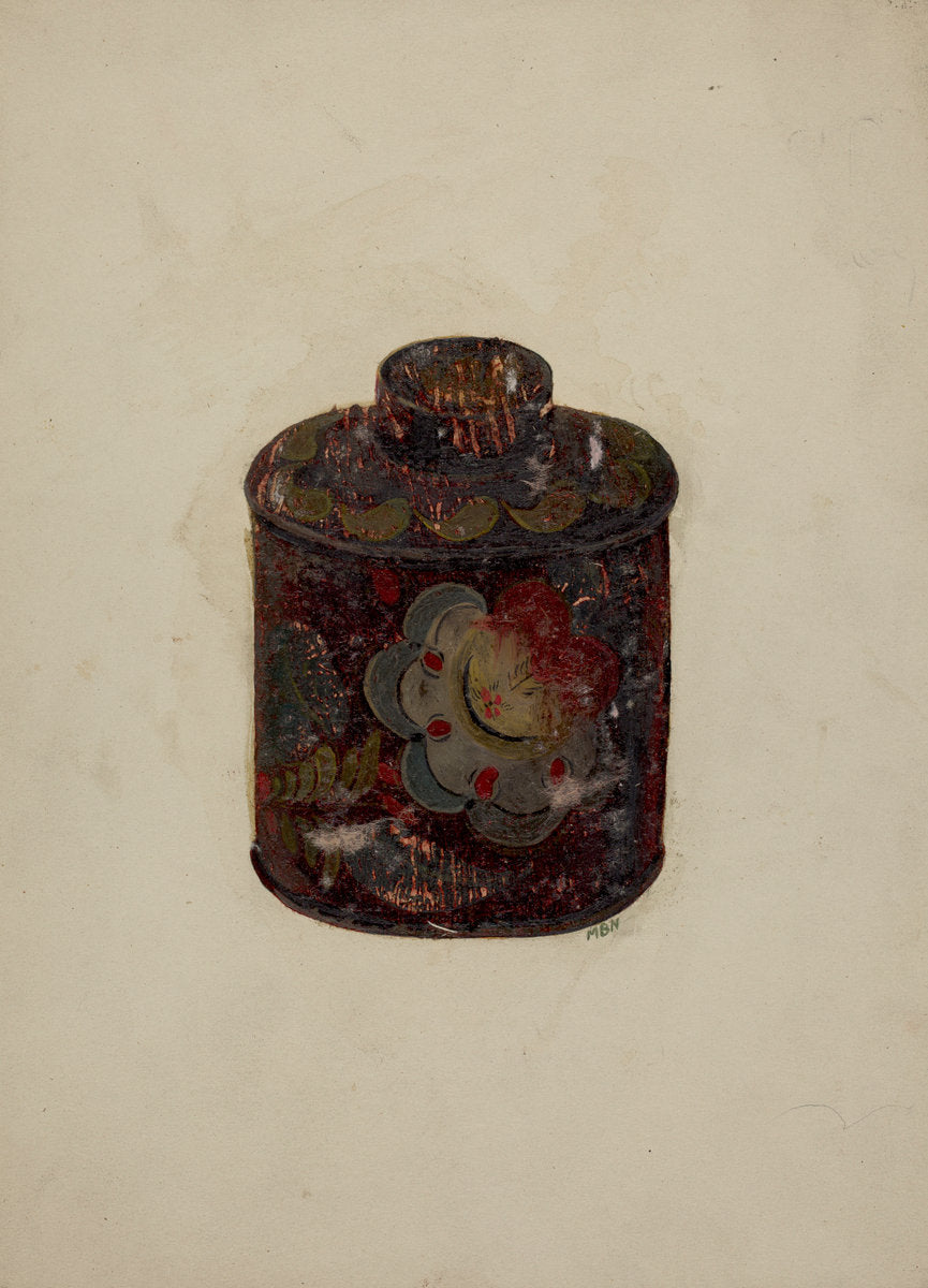 Toleware Canister by Myra Newswanger (American, active c. 1935), 16X12"(A3)Poster Print