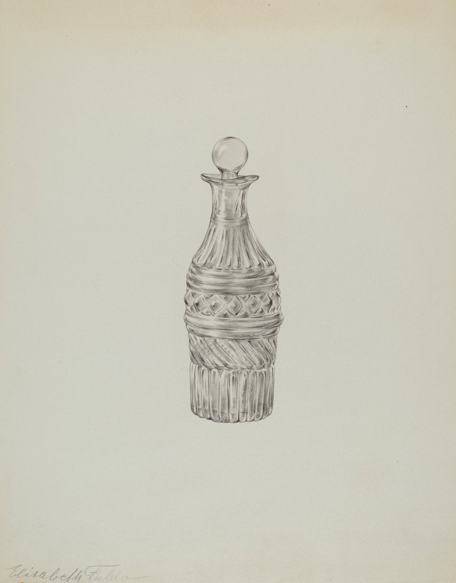 Cruet Bottle by Elisabeth Fulda (American, active c. 1935), 16X12"(A3)Poster Print