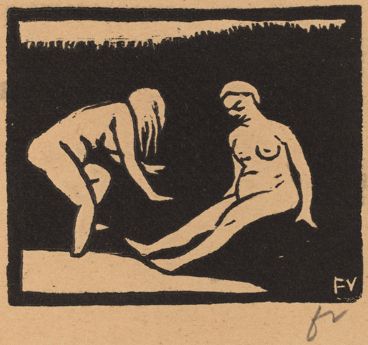 Leaving the Water (La sortie du bain) by Félix Vallotton (Swiss, 1865 - 1925), 16X12"(A3)Poster Print