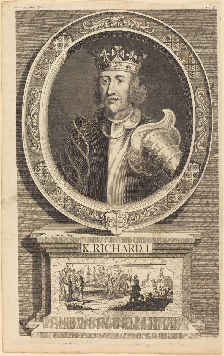 King Richard I by James Smith (British, active 1733), 16X12"(A3)Poster Print