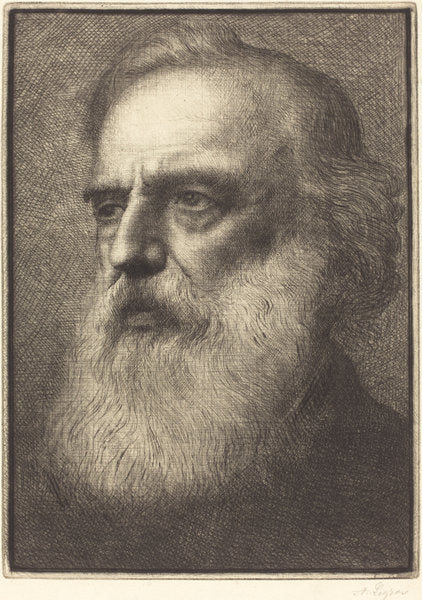 Self-Portrait, 4th plate by Alphonse Legros (French, 1837 - 1911), 16X12"(A3)Poster Print