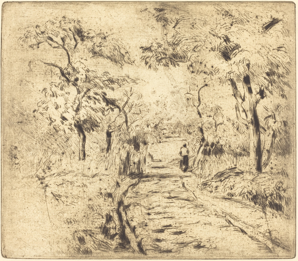 In the Fields at Ennery (Dans les champs, a Ennery) by Camille Pissarro (French, 1830 - 1903), 16X12"(A3)Poster Print