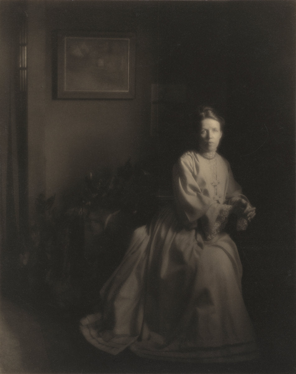 Mrs. White - In the Studio by Clarence H. White (American, 1871 - 1925), 16X12"(A3)Poster Print