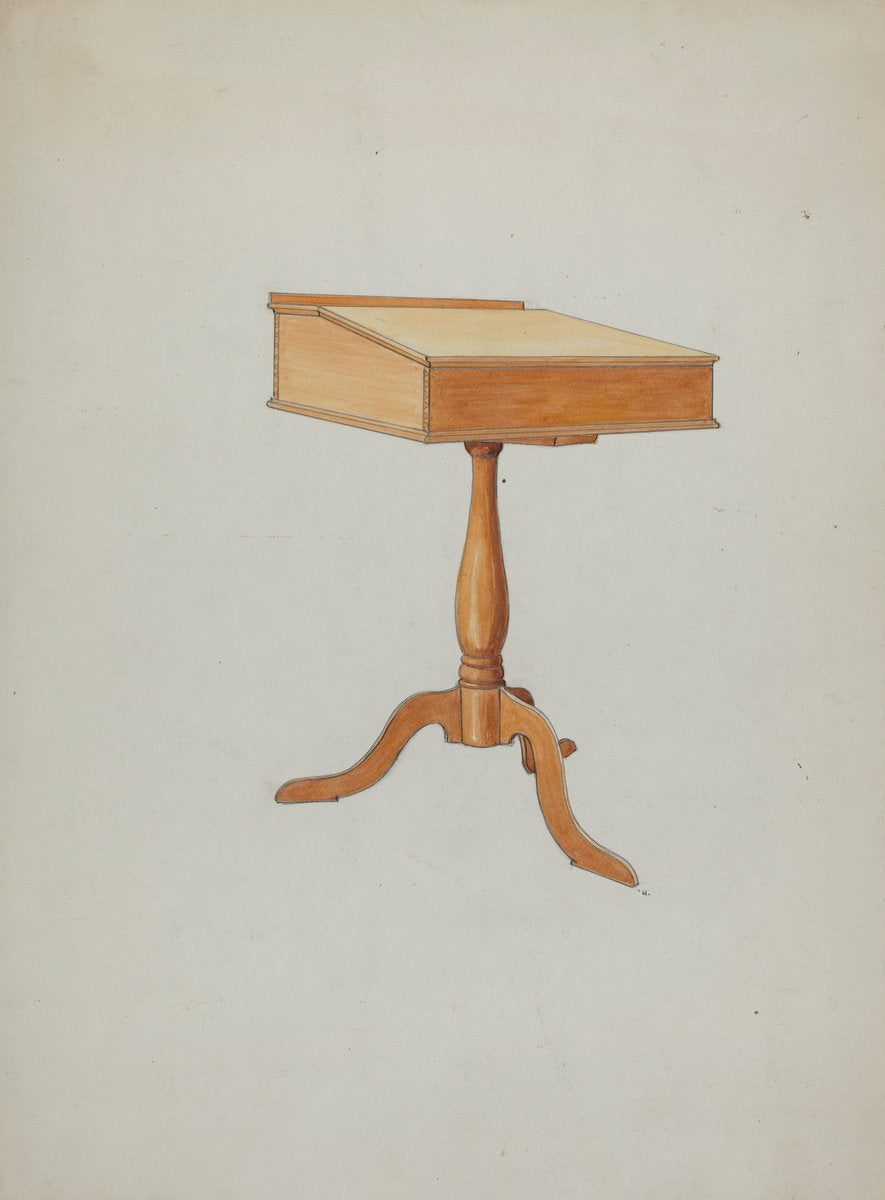 Shaker School Desk by Ray Holden (American, active c. 1935), 16X12"(A3)Poster Print