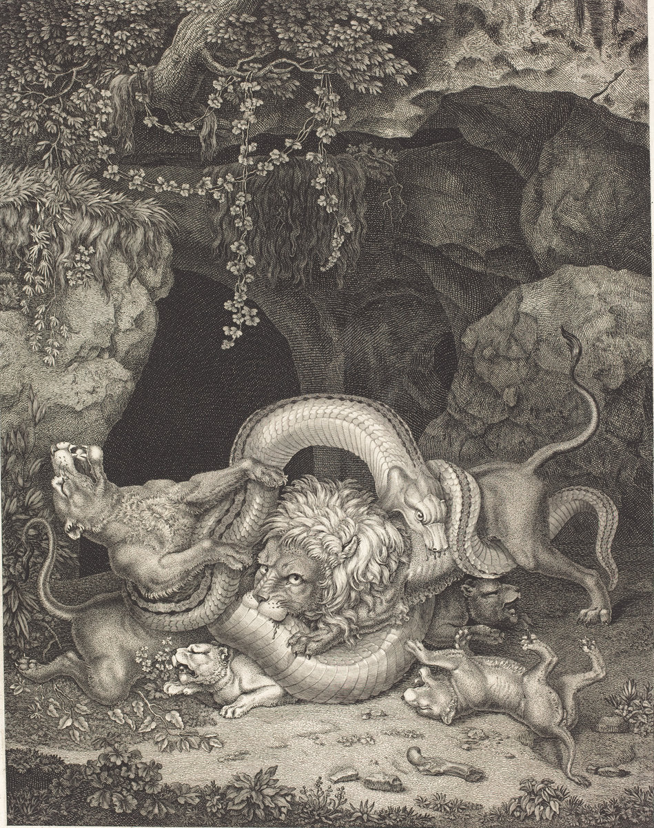 The Animal Laocöon by Johann Heinrich Wilhelm Tischbein (German, 1751 - 1829), 16X12"(A3)Poster Print