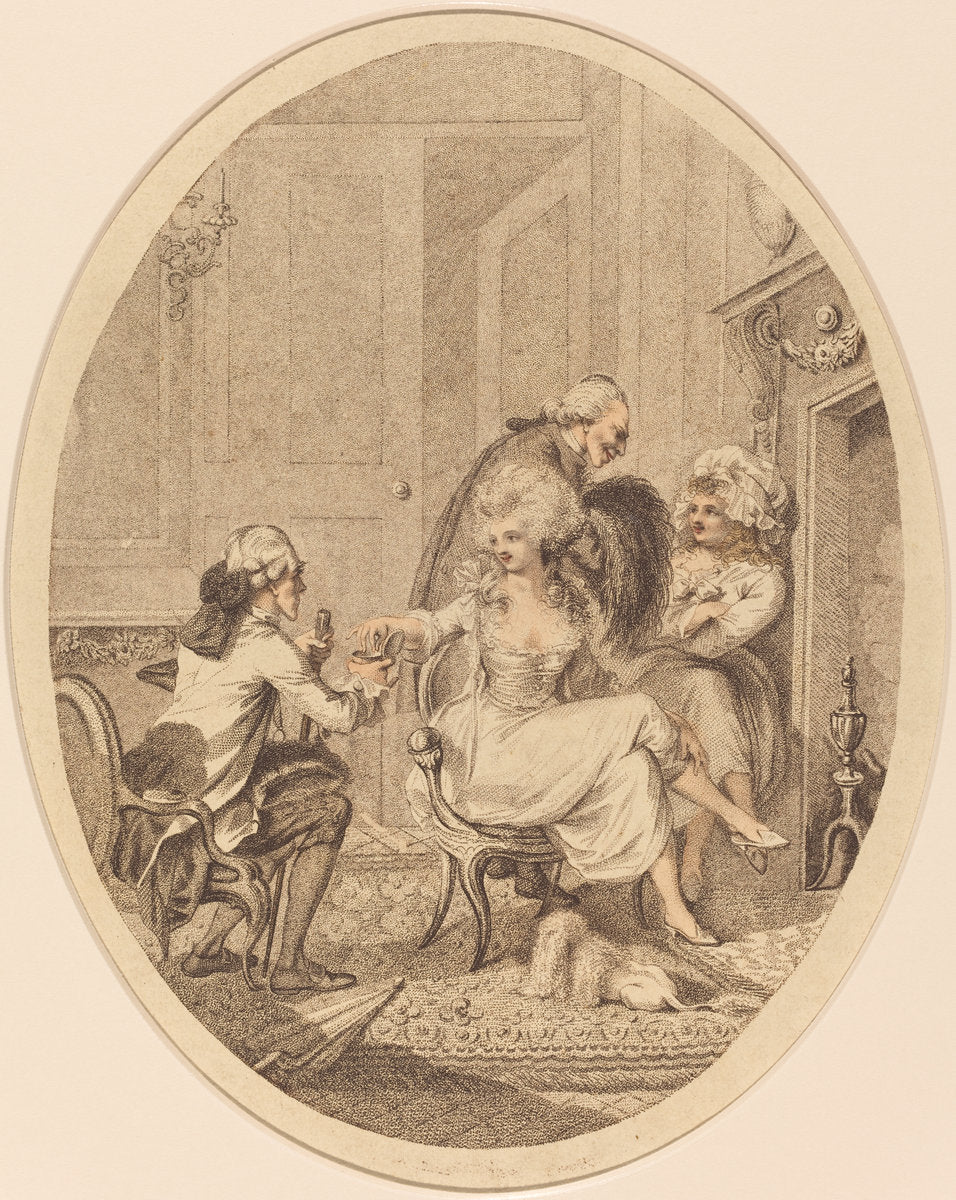 The French Fireside by Peltro William Tomkins (British, 1760 - 1840), 16X12"(A3)Poster Print