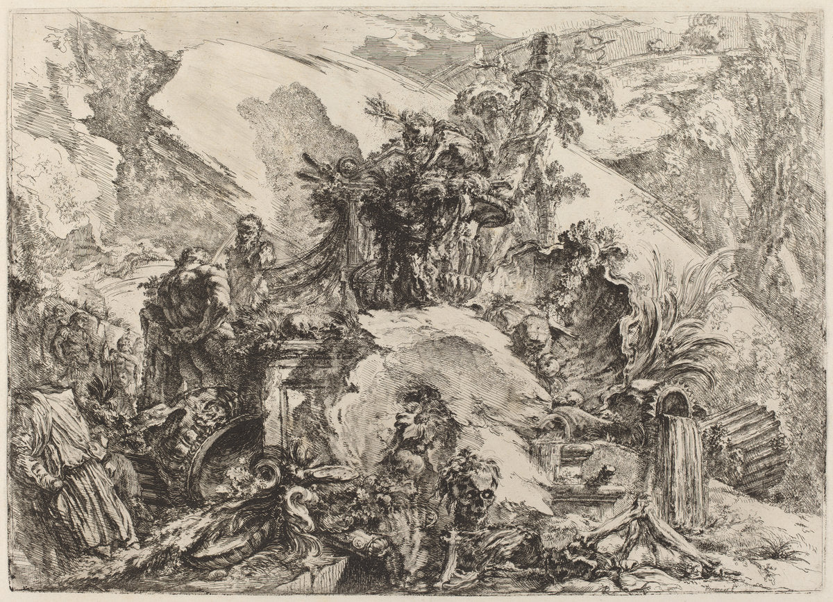 The Skeletons by Giovanni Battista Piranesi (Italian, 1720 - 1778), 16X12"(A3)Poster Print