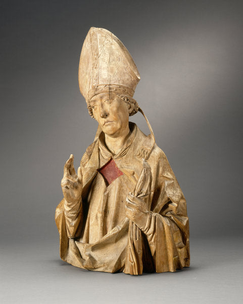 A Bishop Saint (Burchard of Würzburg?) by Tilman Riemenschneider (German, c. 1460 - 1531), 16X12"(A3)Poster Print