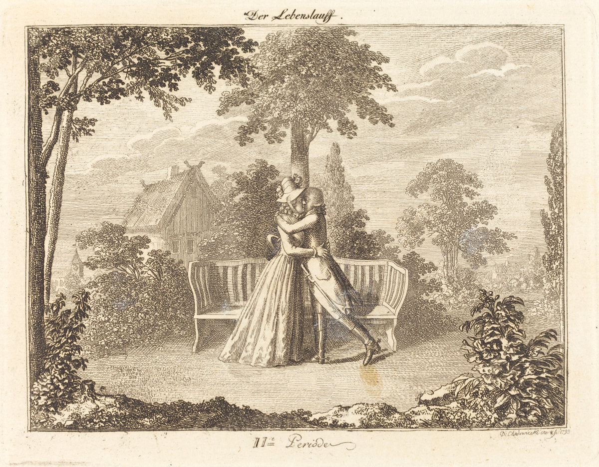 Lovers by Daniel Nikolaus Chodowiecki (German, 1726 - 1801), 16X12"(A3)Poster Print