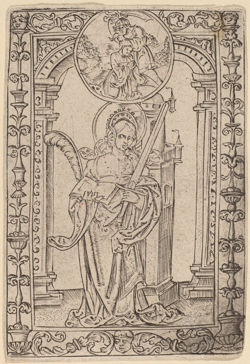 Saint Barbara by Master S (Flemish, active 1505/1520), 16X12"(A3)Poster Print