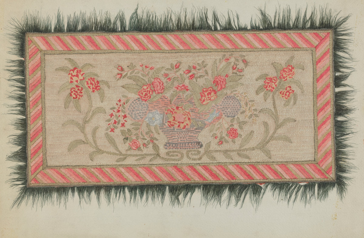 Embroidered Rug by Dorothy Lacey (American, active c. 1935), 16X12"(A3)Poster Print