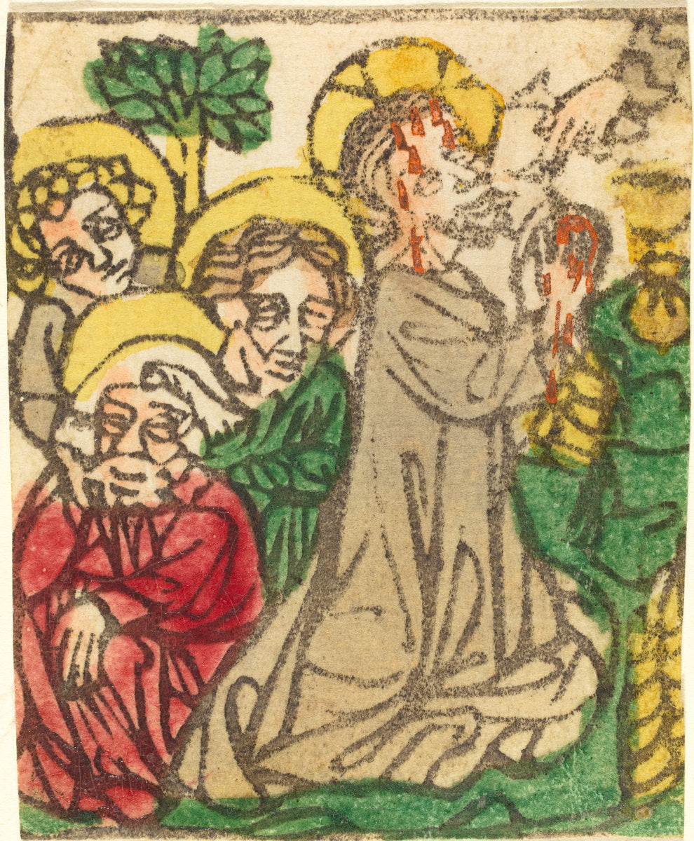 c. 1425/1450 by German 15th Century (Christ on the Mount of Olives), 16X12"(A3)Poster Print
