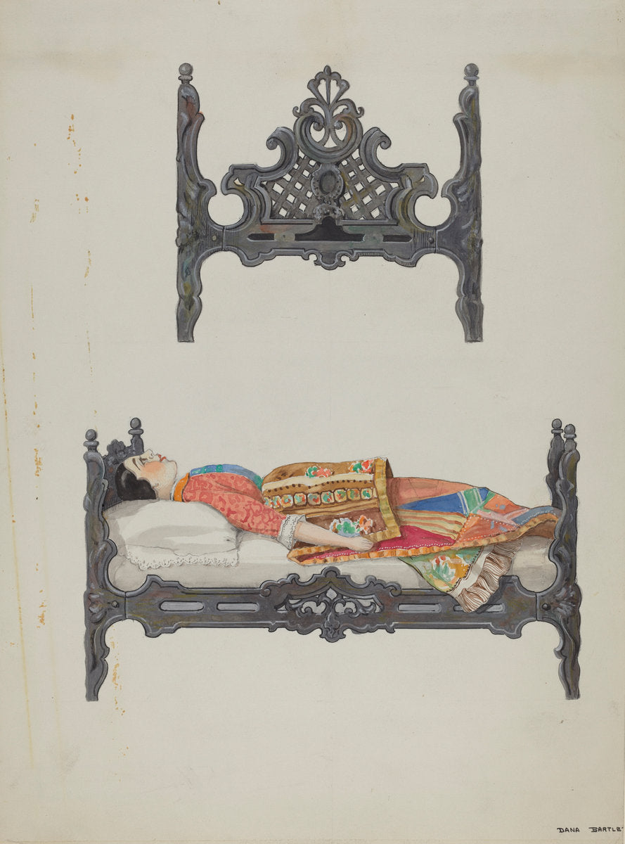 Doll Bed by Dana Bartlett (American, 1882 - 1957), 16X12"(A3)Poster Print