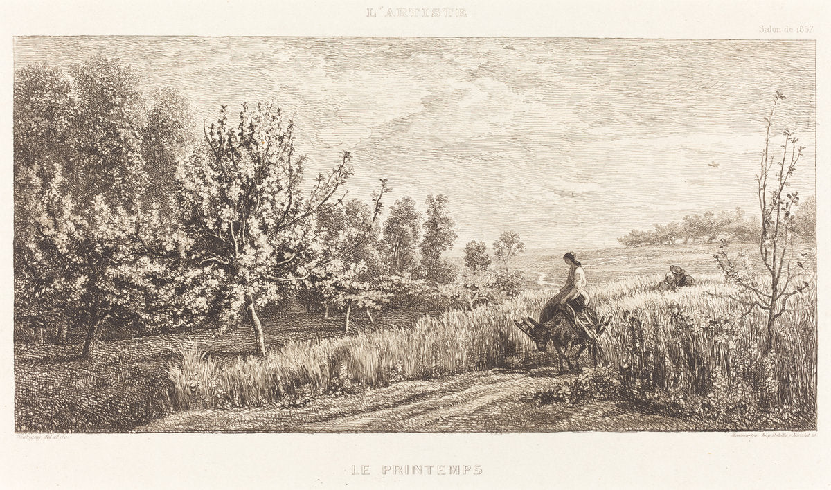 Springtime (Le Printemps) by Charles-François Daubigny (French, 1817 - 1878), 16X12"(A3)Poster Print