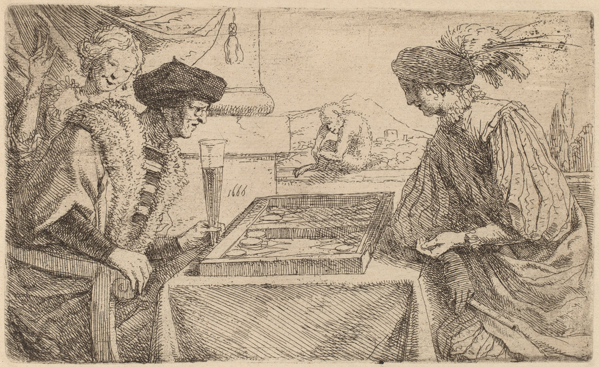 The Board Players by Leendert van der Cooghen (Dutch, 1610 - 1681), 16X12"(A3)Poster Print