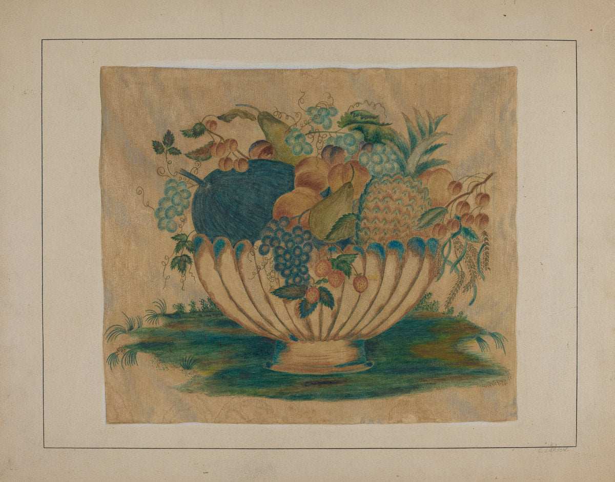 Painting on Velvet by Carol Larson (American, active c. 1935), 16X12"(A3)Poster Print