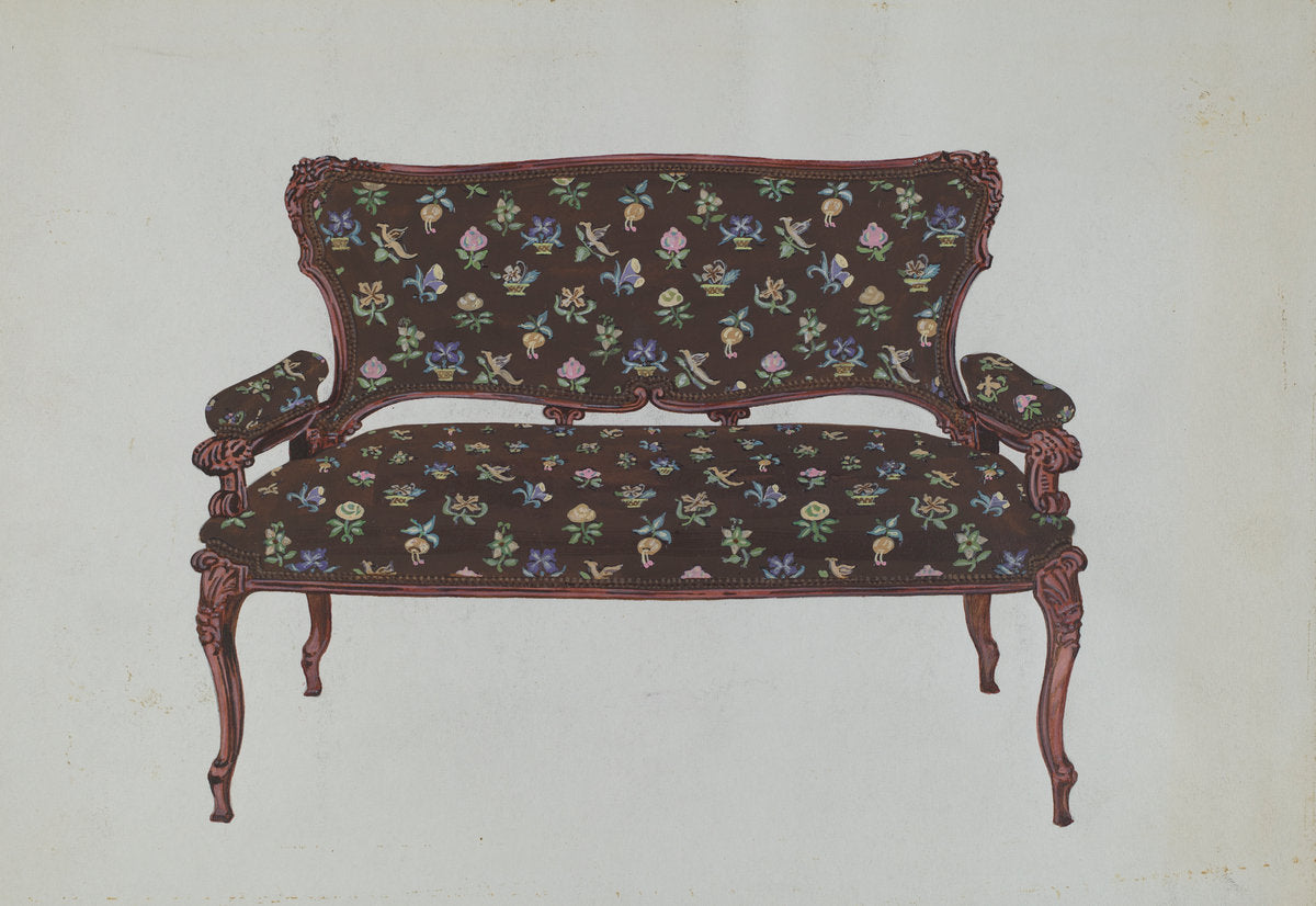 Settee by Florence Huston (American, active c. 1935), 16X12"(A3)Poster Print