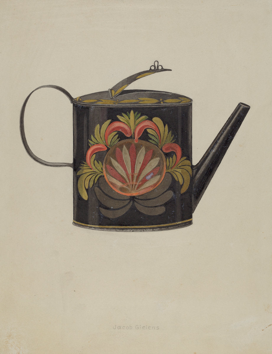Toleware Tin Coffee Pot by Jacob Gielens (American, active c. 1935), 16X12"(A3)Poster Print