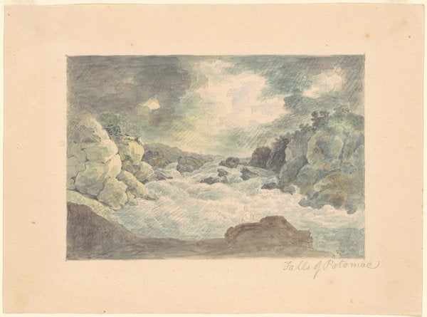 Falls of the Potomac by William Russell Birch (American, 1755 - 1834), 16X12"(A3)Poster Print