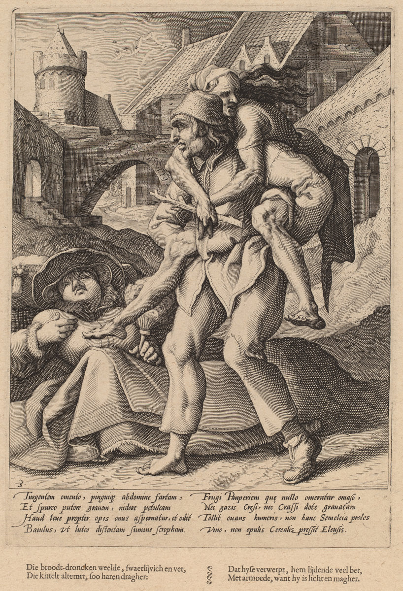 Poverty is Easier to Bear Than Luxury by Workshop of Hendrick Goltzius, after Karel van Mander I (Dutch, 1558 - 1617), 16X12"(A3)Poster Print