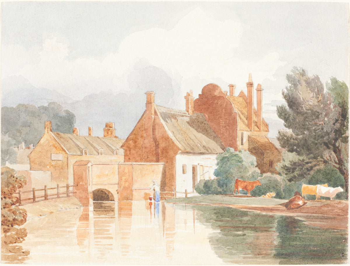 On the Bure, near Aylsham, Norfolk by Attributed to James Bulwer (British, 1794 - 1879), 16X12"(A3)Poster Print