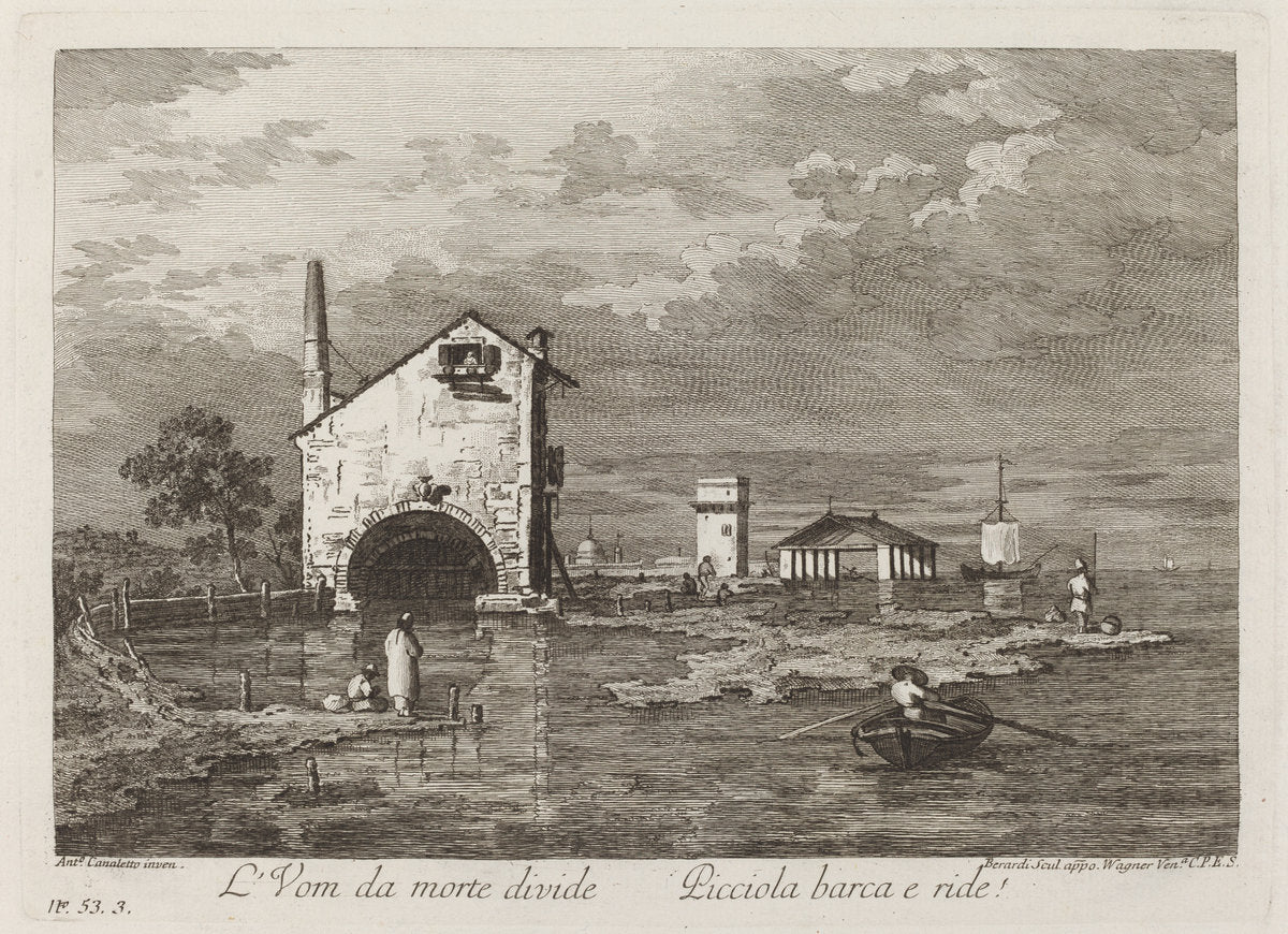 L'Vom da morte divide... by Fabio Berardi after Canaletto (Italian, 1728 - 1788), 16X12"(A3)Poster Print