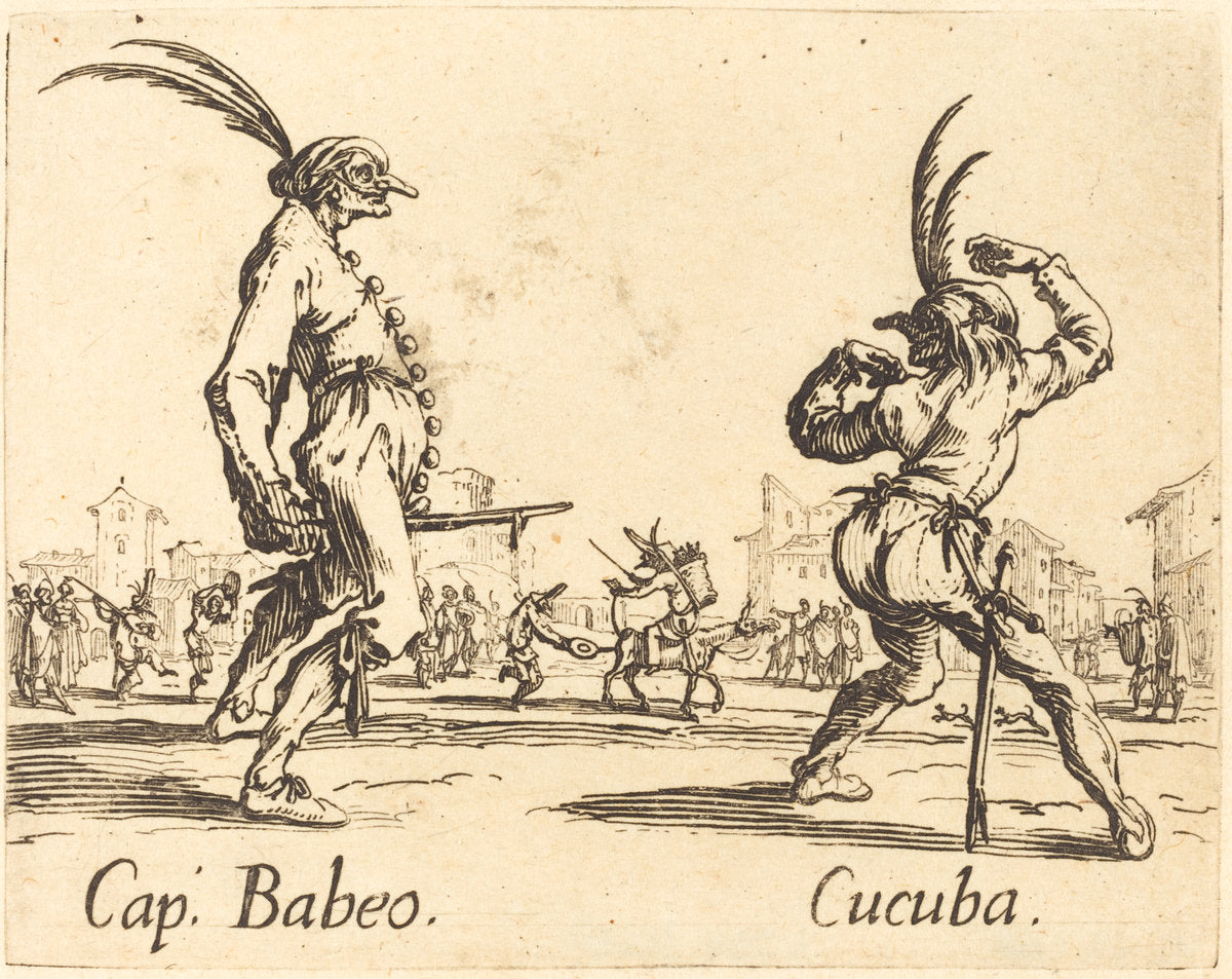 Cap. Babeo and Cucuba by Jacques Callot (French, 1592 - 1635), 16X12"(A3)Poster Print
