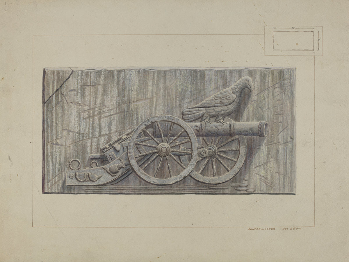 Bas Relief by Edward L. Loper (American, born 1916), 16X12"(A3)Poster Print