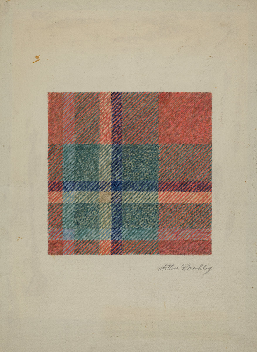 Plaid Woolen Blanket by Arthur G. Merkley (American, active c. 1935), 16X12"(A3)Poster Print