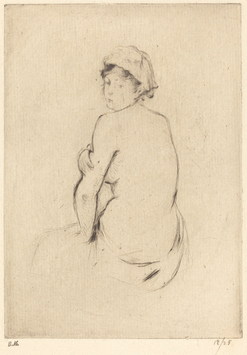 Nude by Berthe Morisot (French, 1841 - 1895), 16X12"(A3)Poster Print