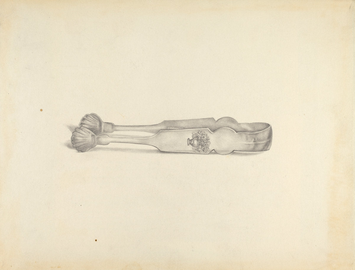 1935/1942 by American 20th Century (Silver Sugar Tongs), 16X12"(A3)Poster Print