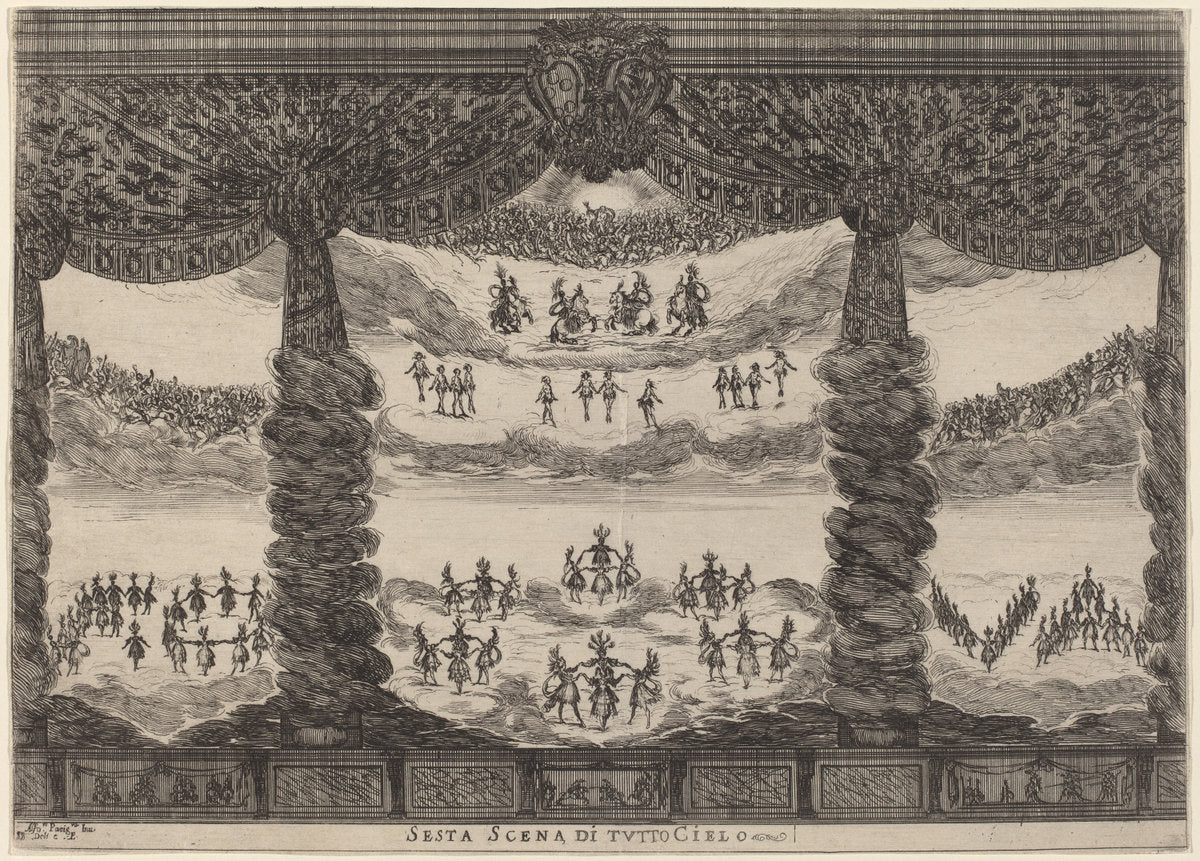 Sesta Scena di Tutto Cielo by Stefano Della Bella after Alfonso Parigi II (Italian, 1610 - 1664), 16X12"(A3)Poster Print