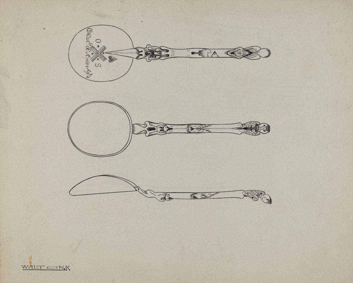 Silver Funeral Spoon by Kalamian Walton (American, active c. 1935), 16X12"(A3)Poster Print