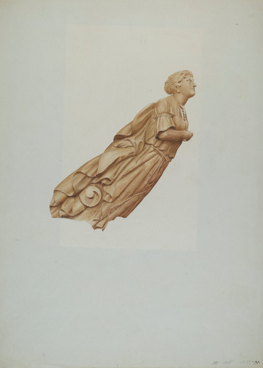 The Rhine Figurehead by Rosamond P. Gray (American, active c. 1935), 16X12"(A3)Poster Print