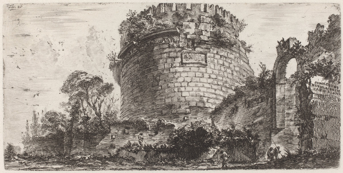 Sepulcro di Metella detto Capo di Bove by Giovanni Battista Piranesi (Italian, 1720 - 1778), 16X12"(A3)Poster Print