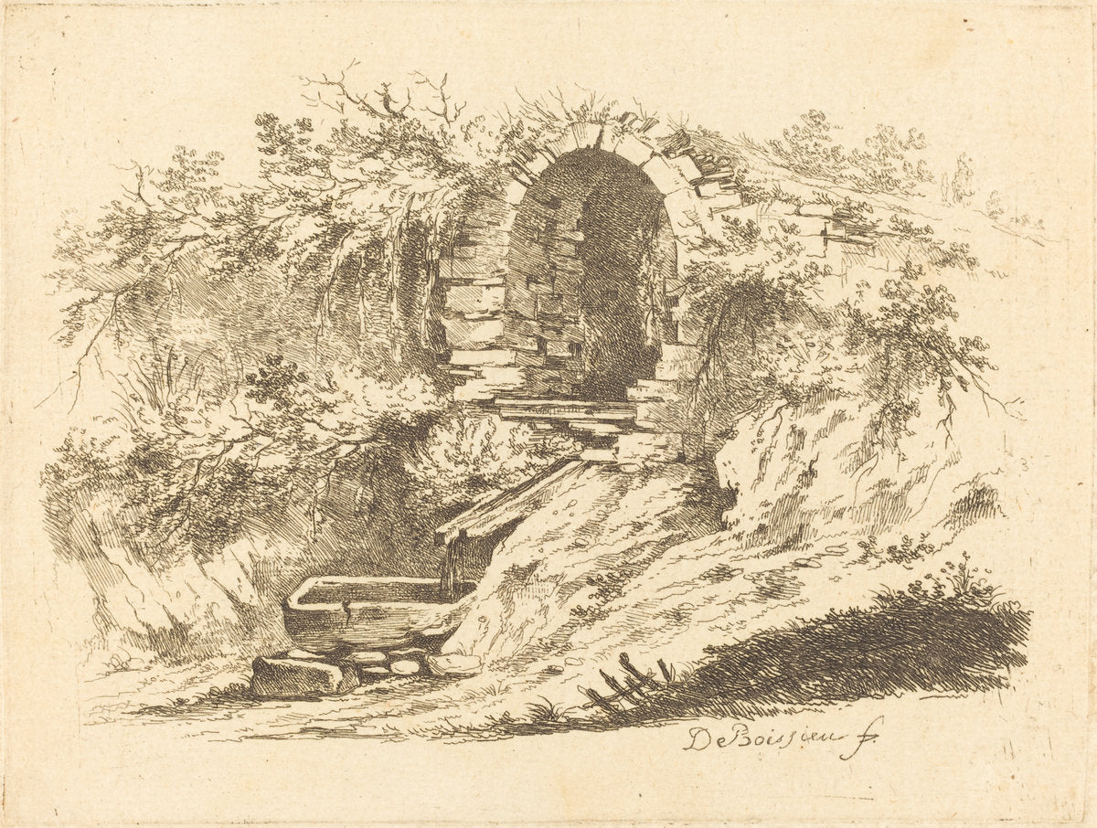 The Spring at l'Orsière by Jean-Jacques de Boissieu (French, 1736 - 1810), 16X12"(A3)Poster Print