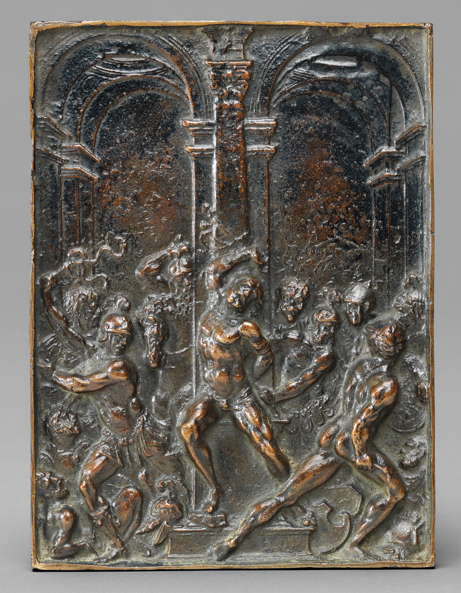 The Flagellation by Moderno (Veronese, 1467 - 1528), 16X12"(A3)Poster Print